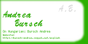 andrea bursch business card